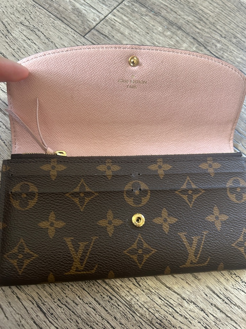 Louis Vuitton Monogram Canvas Emilie Long Wallet in Brown and Pink - Picture 16 of 17
